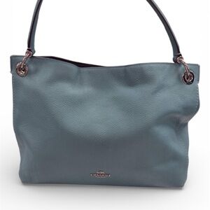 Coach Blue Leather Tote Bag
